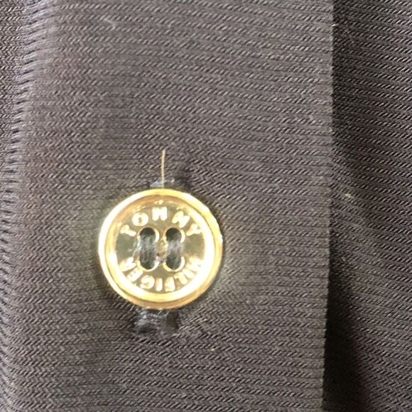 Tommy Hilfiger Women’s Button Down Blouse Navy Blue Tag Size Large - Picture 9 of 14